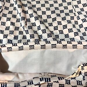 S-Size Monogram Print Sleeveless Dress with Chain Straps